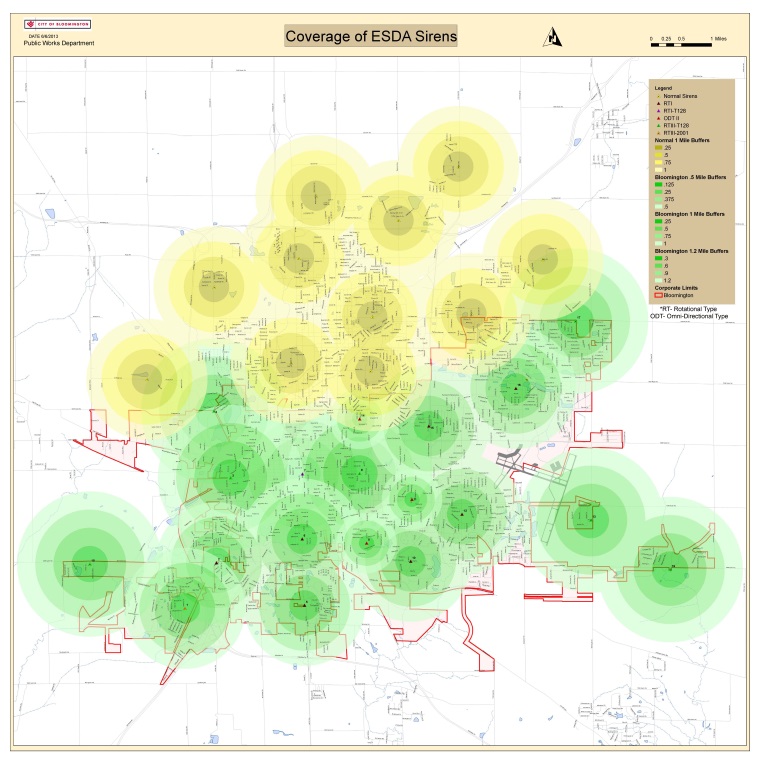 Location of ESDA Sirens